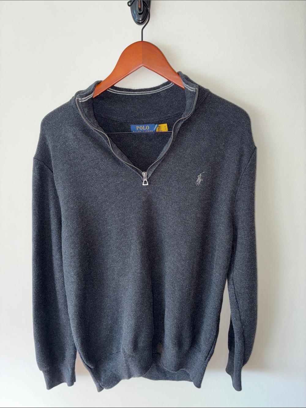 Polo by Ralph Lauren Dark Charcoal Half-Zip Sweater